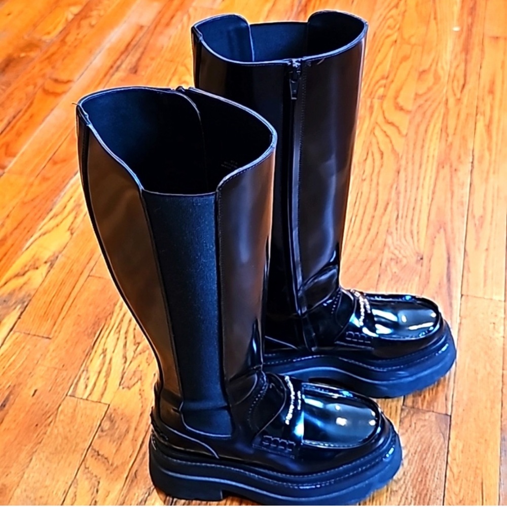 Alexander Wang Glossy Black Tall Boots - Picture 2 of 3